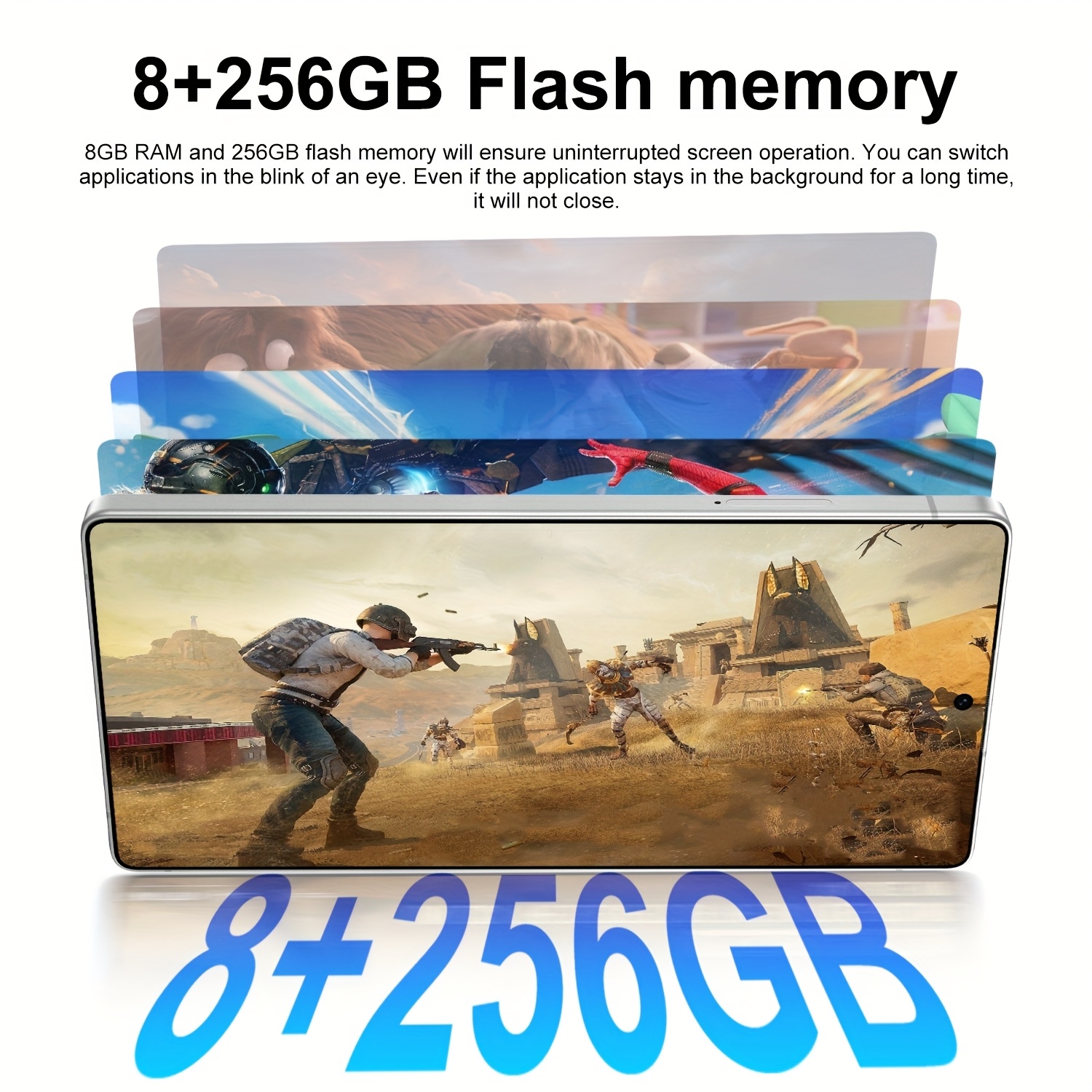 Global Unlocking Smart 5G Phone, with 8GB+256GB, Android 13 System, 6.8-inch HD Display, Dual Card Slots, Dual Battery, 5800mAh Battery, 108MP Camera, Suitable for Student Gifts