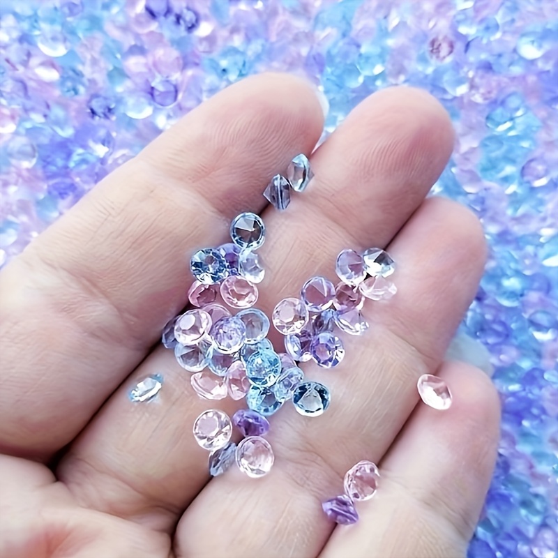 Image of 2600pcs Diamonds Crystals Acrylic Gems Wedding Table Scattering Gemstones Christmas Party Decorations Bridal Shower Masquerade Vase Fillers, Valentine's Day, Christmas, Halloween 4.5mm
