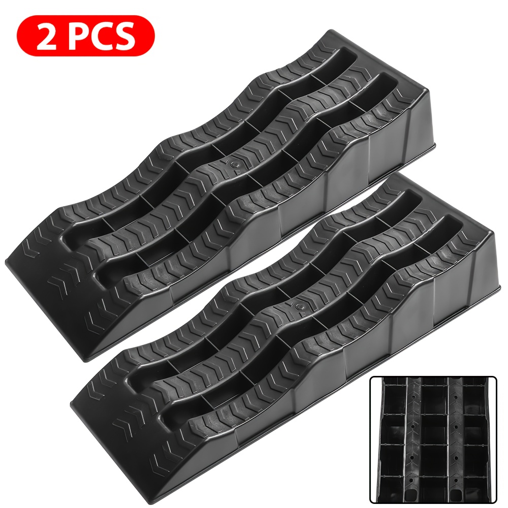 TEMU Wheel Chock, 2pcs 3-tiered Tire Ramps, Leveling Wedges Leveling Blocks Leveling Ramps, Rv Car System, Perfect For Rv, Cars, Motorhome, Vehicle,