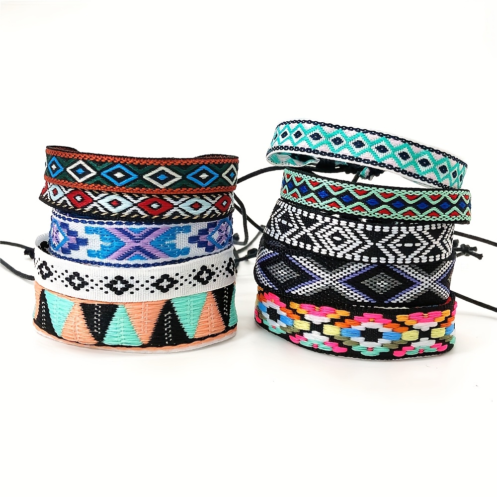 10pc Artistic Vintage Handmade Men's Braided Bracelets Set