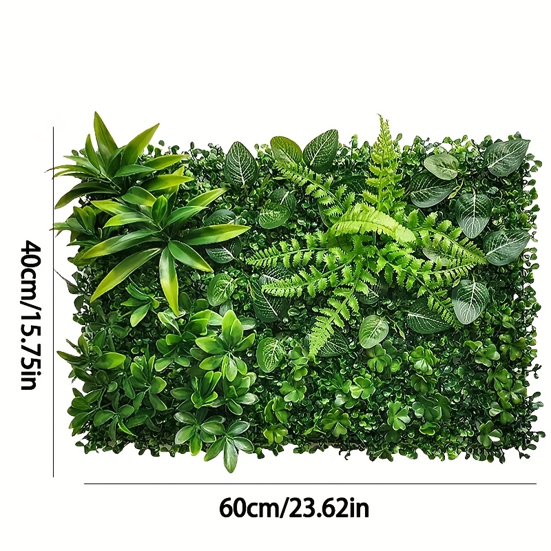 1pc Artificial Mat Panel Wall Hedge Decor Fake Fence Artificial Lifelike Plants For Wall Floor Lawn Decoration 60cmx40cm
