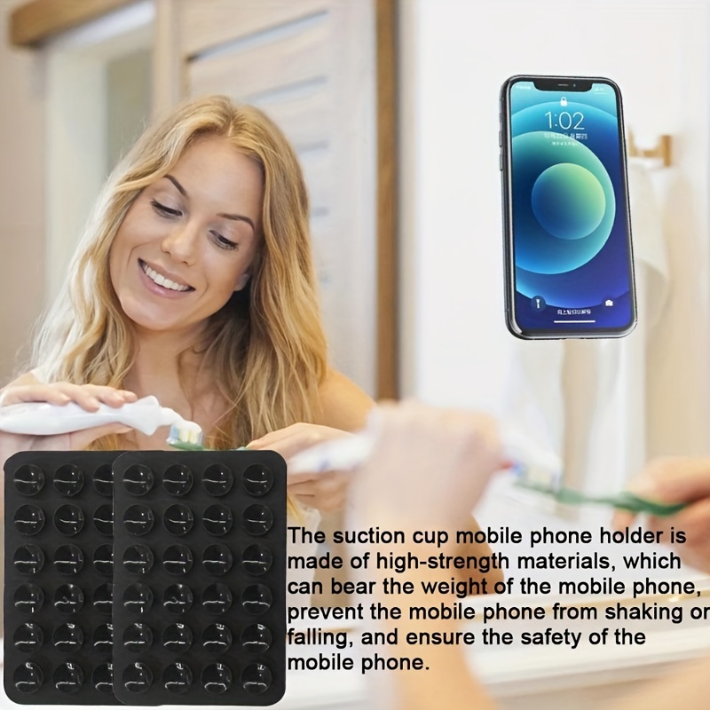 

versatile" 24-piece Square Silicone Suction Cups For Phone & Tablet Cases - Durable, Non-slip Grip Accessories