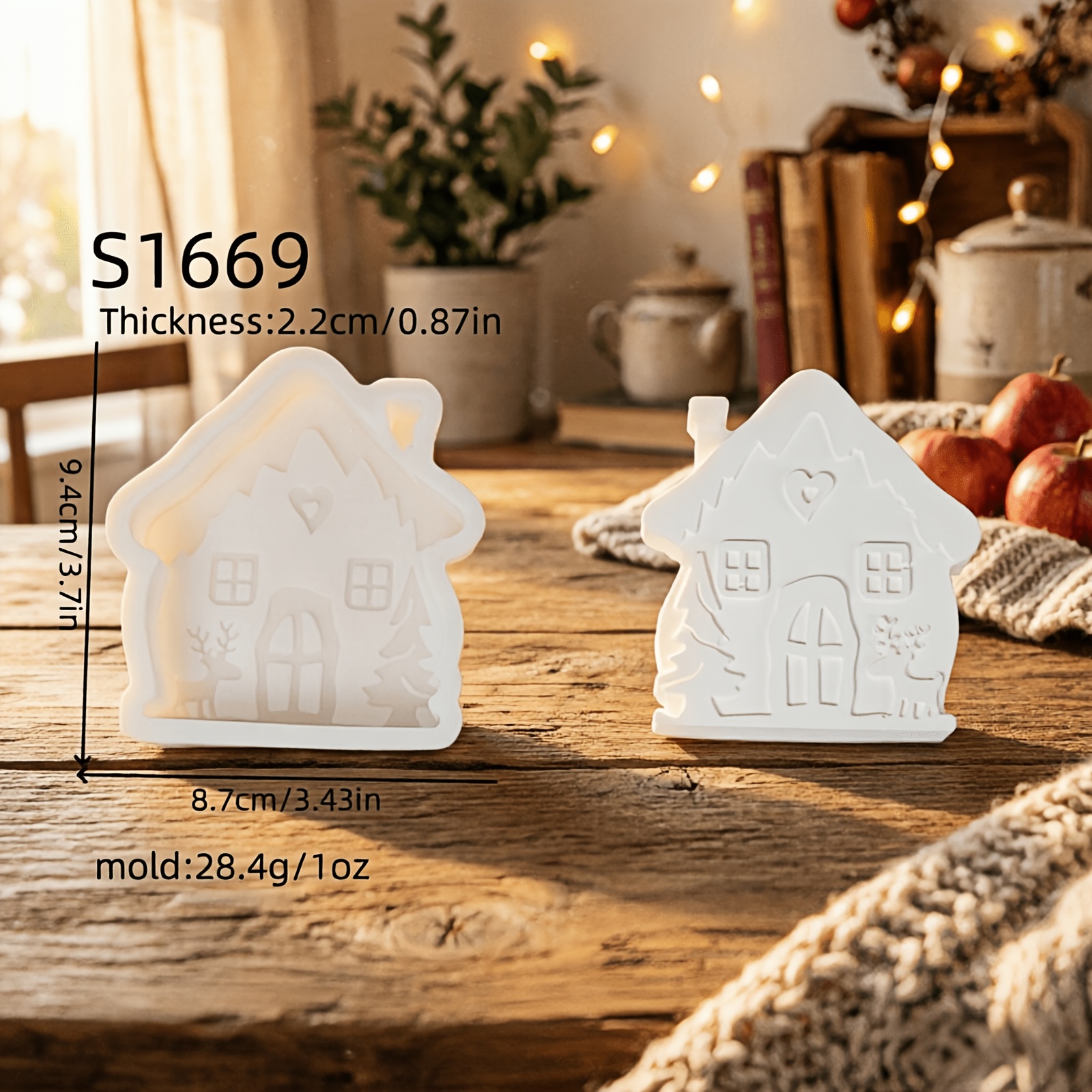 TEMU Resin Silicone Mold Christmas Reindeer Decorative Silicone Mold Diy Candle Silicone Mold Gypsum Decorative Silicone Mold Candle Holder Silicone