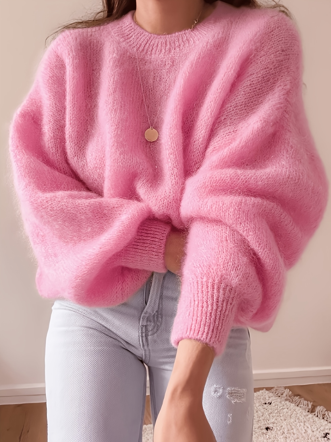 item picture lazy plush soft womens sweater comfortable and loose fit elegant design suitable for autumn and winter   for warm weather elegant party wear womens holiday clothing casual elegant attire