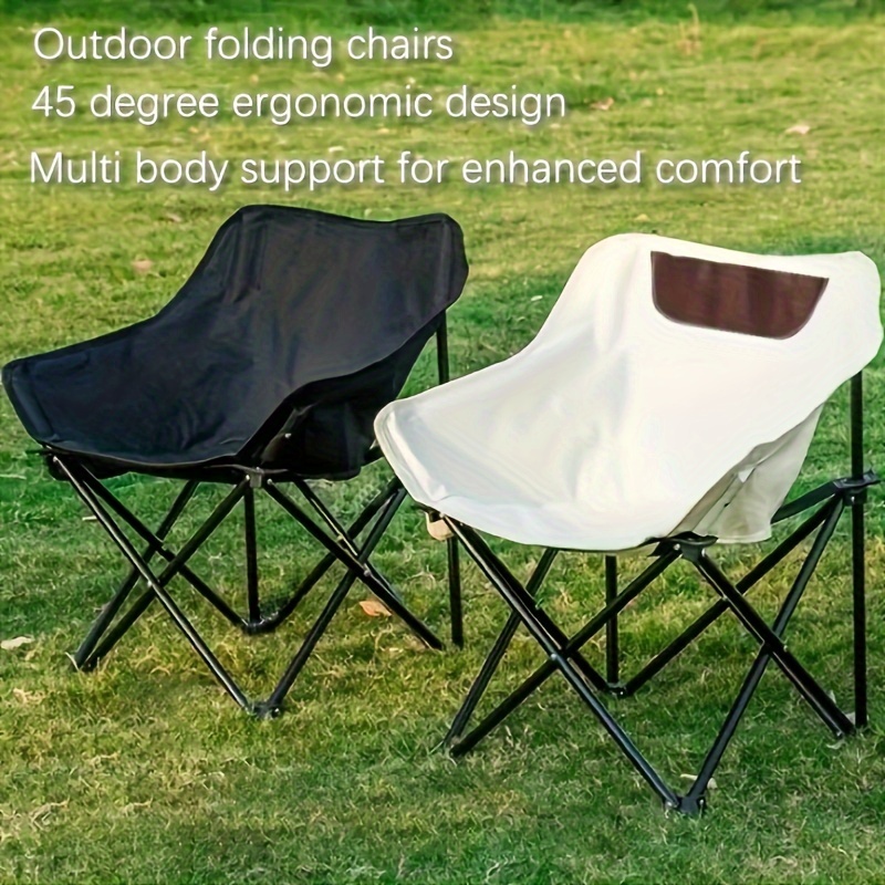 야외 캠핑, 소풍, 바베큐, 여가 및 낚시용 등받이가 있는 휴대용 접이식 의자