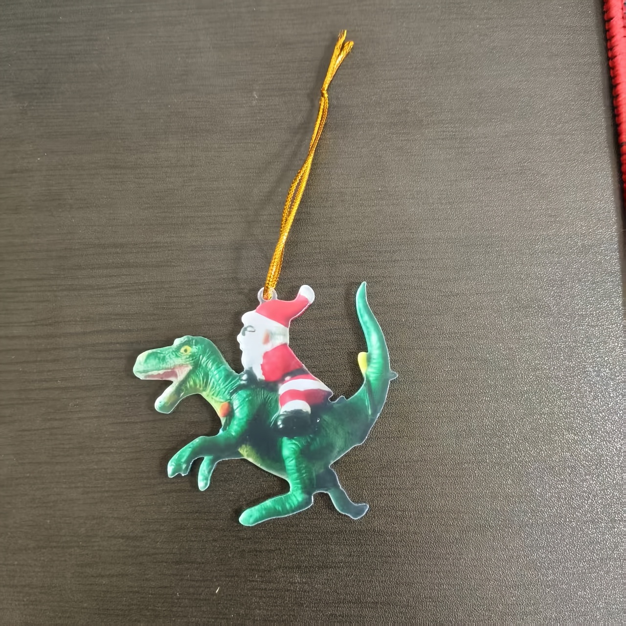TEMU 1pc Christmas Tree Santa Riding Dinosaur Pendant, Resin Ornament, Suitable For Home Desktop Decoration, Courtyard, Home, Office, Valentine's