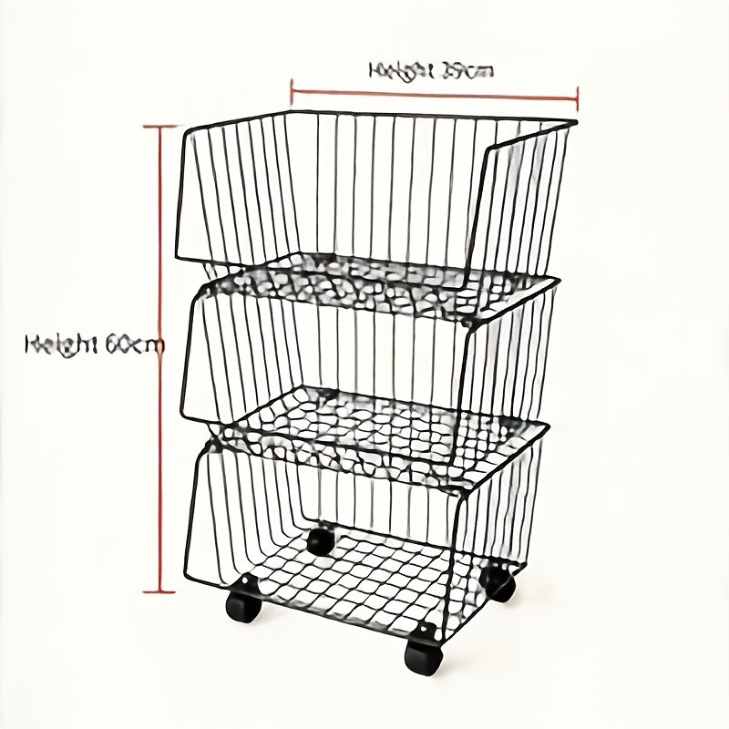 kitchen shelf floor multi layer trolley basket vegetable basket storage artifact bathroom storage crevice mobile countertop large capacity layered storage thickened steel suitable for kitchen bathroom laundry room utility room standing shelf Product details 8
