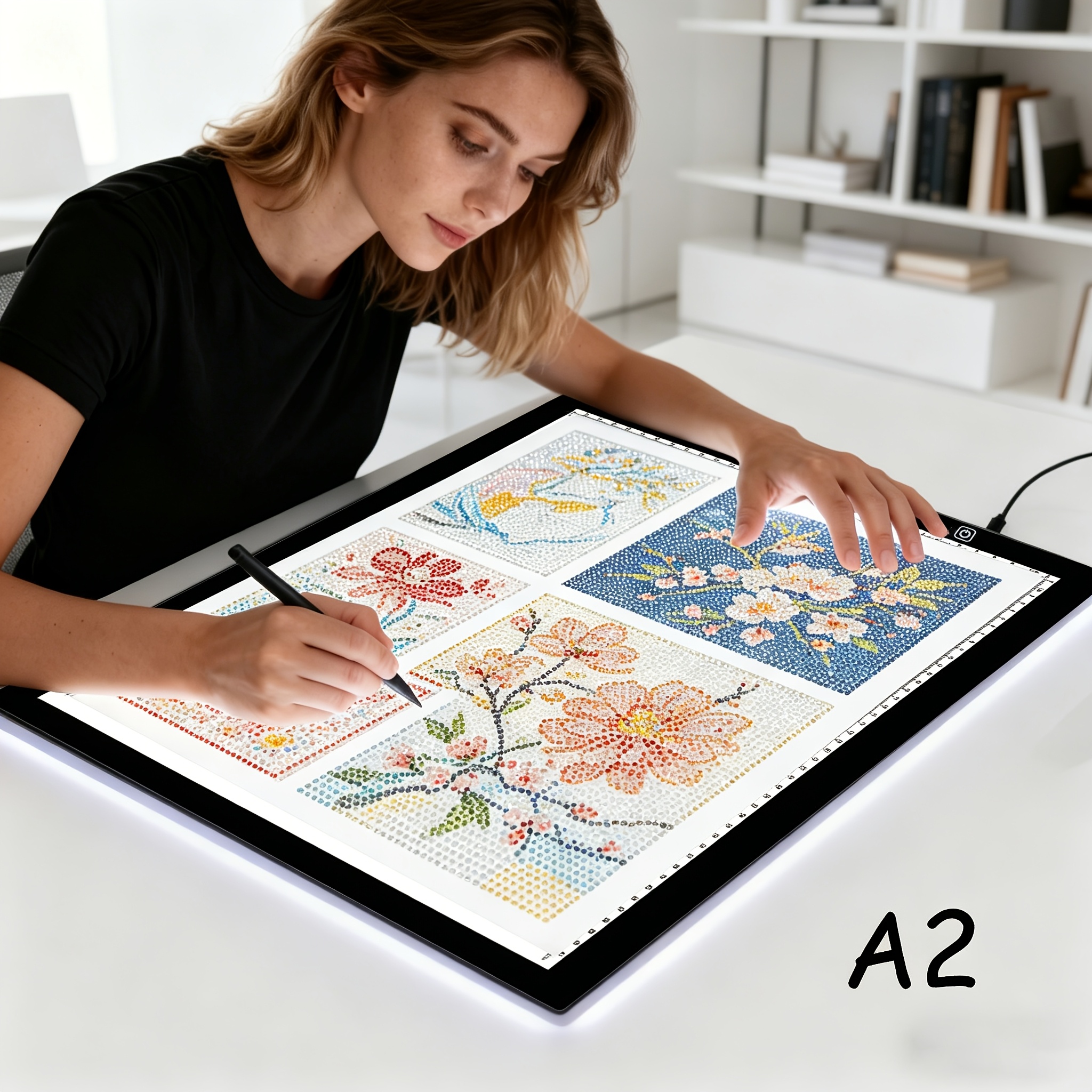 Led Drawing Board, A Drawing Board For Professional Art Use, With Three-level Dimming And Pattern, Type-c Power Port, Suitable For Professional Drawing And Painting, Diamond Painting, Sketching