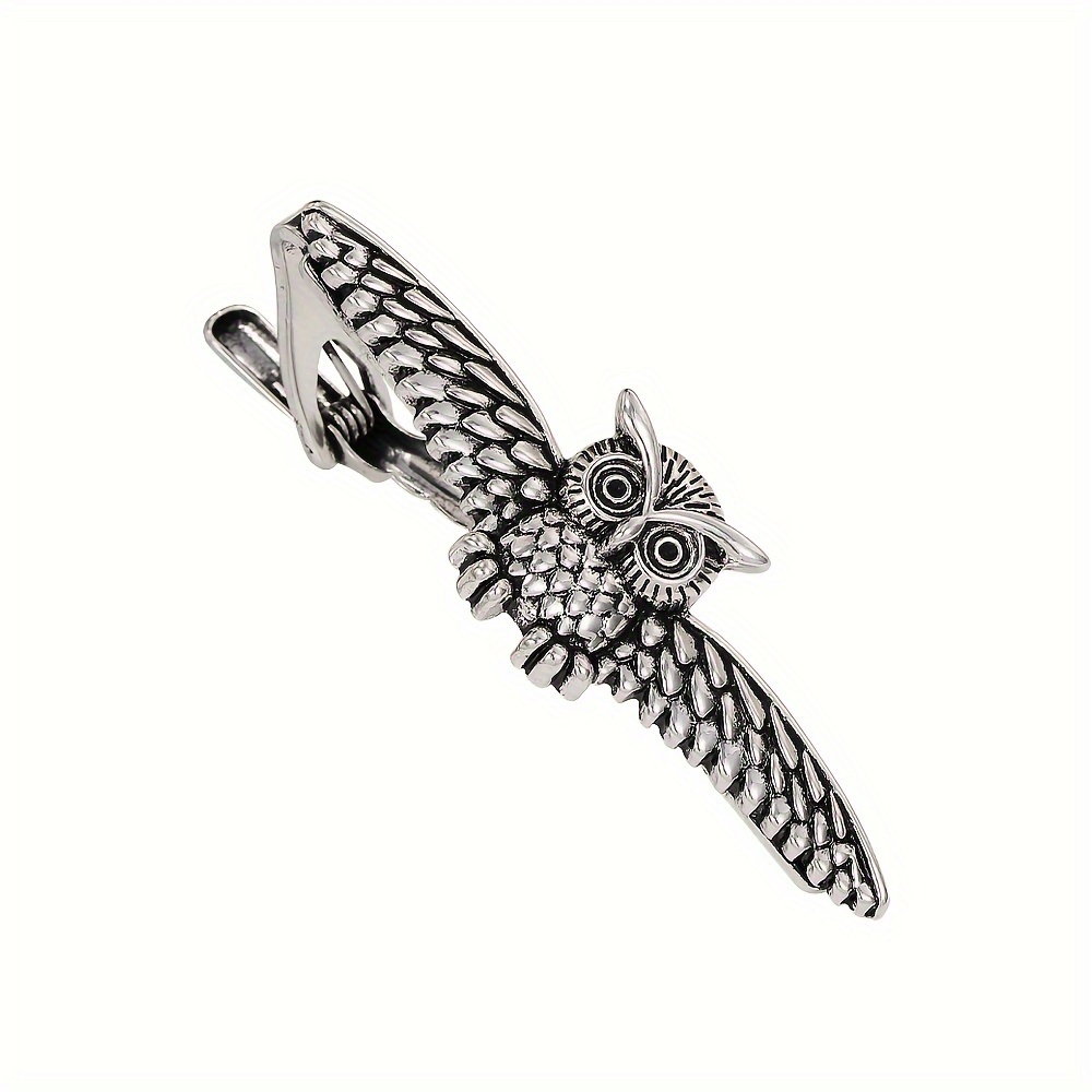 Men's Sleek Owl & Alloy Tie Clip - Elegant Accessory