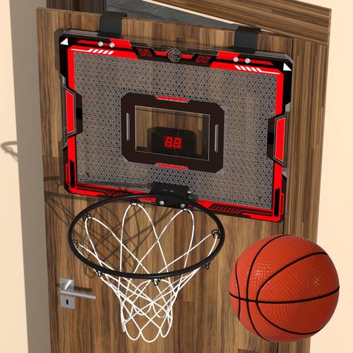 kids mini basketball hoop indoor spring basketball hoop with light up electronic scoreboard and 1 ball basketball toy for boys ages 3 4 11 12 halloween christmas easter gift