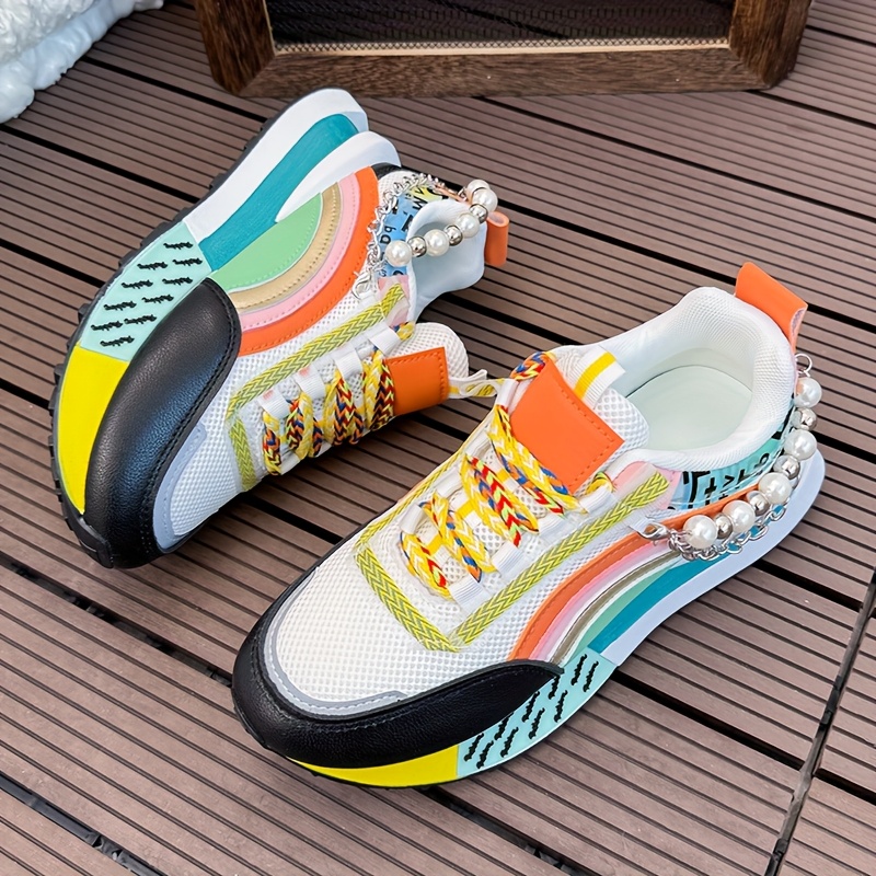 womens colorful fashion sneakers casual low top lace shoes Temu Oman