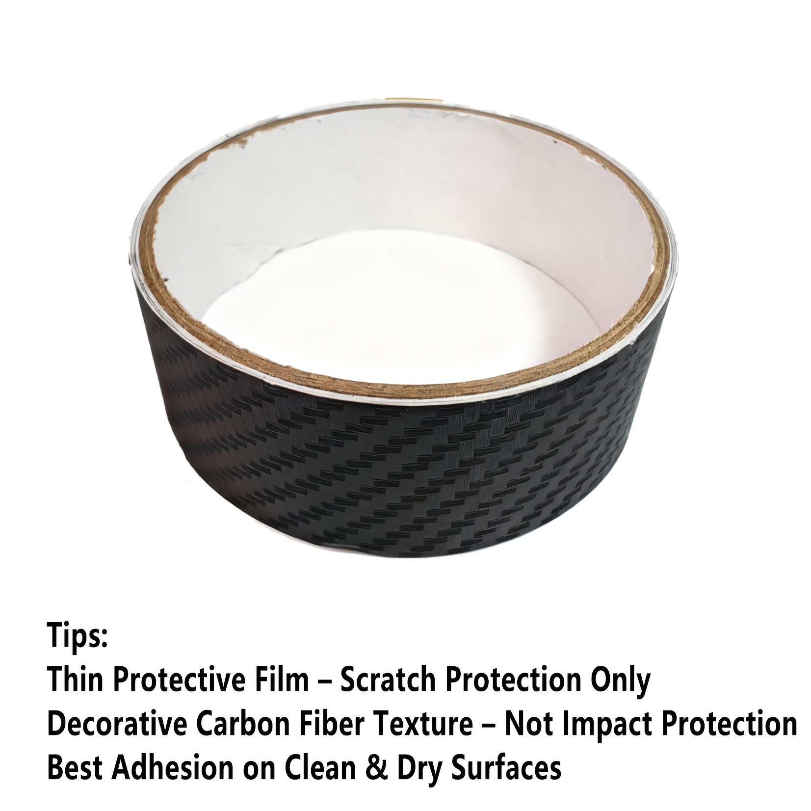 TEMU 2pcs Set | 3d Carbon Fiber Anti-scratch Film | For /forks/down Tubes And Automotive Spot Protection | Thin, Wear-resistant, Self-adhesive