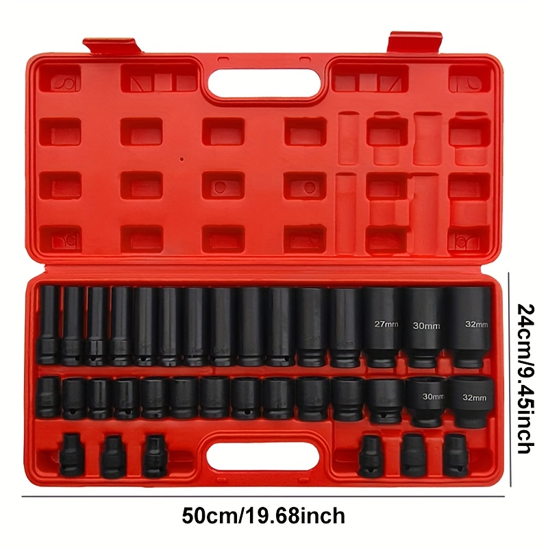 1/2-inch Professional Pneumatic Socket Set - Comprehensive Automotive Repair Kit