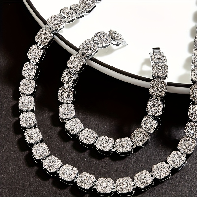 

Miami Hip Hop Style Exquisite Bracelet & Necklace Set Unisex Jewelry Gift For Women Men