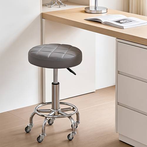 1pc gray adjustable bar stool with swivel suitable for multi scene height adjustable
