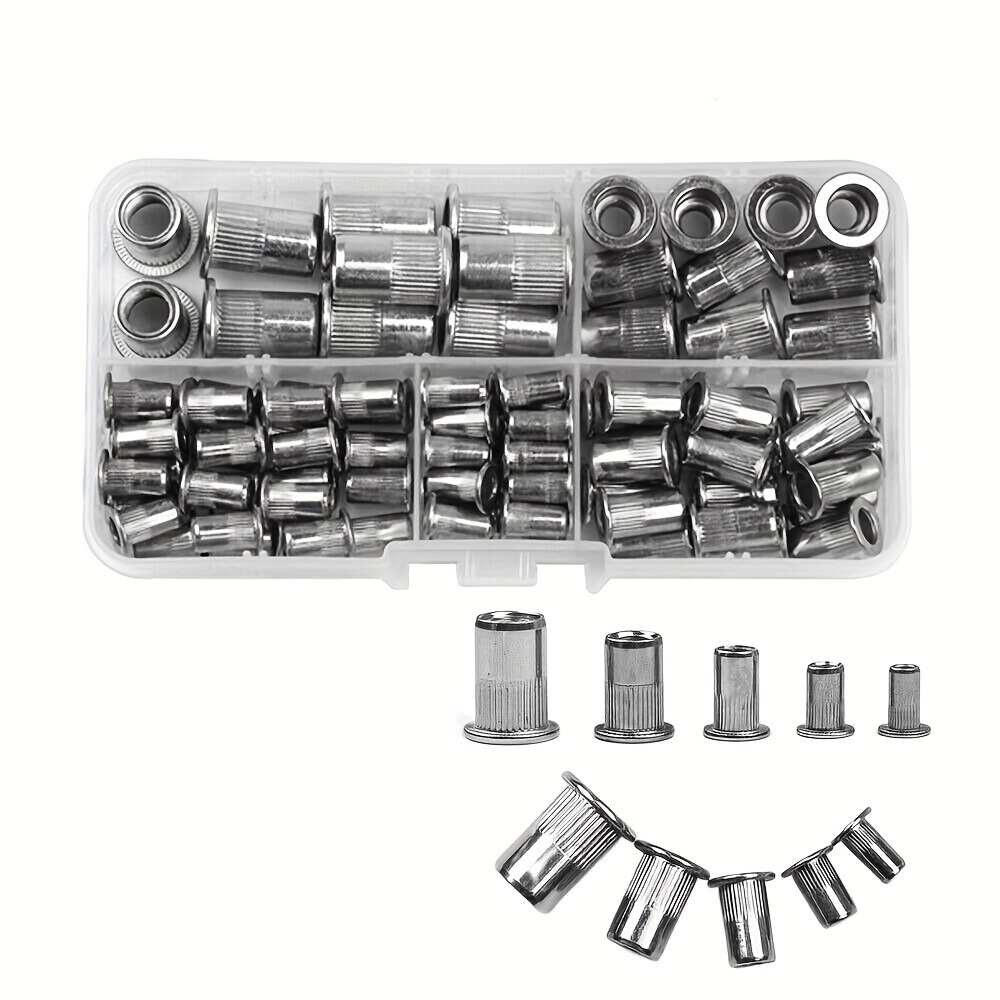 

160pcs Aluminum Nut Set - M3/m4/m5/m6/m8 , Inserts For Fastening In Automotive & Use, -, -, For