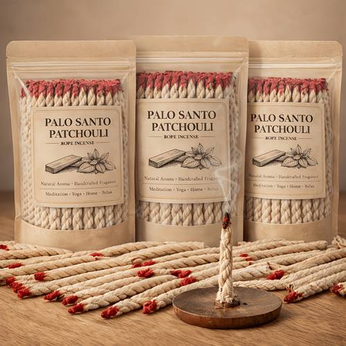 wood patchouli handmade incense rope long lasting fragrance not overpowering meditation yoga relaxation incense for home bedroom living room fragrance outdoor camping incense flameless incense rope