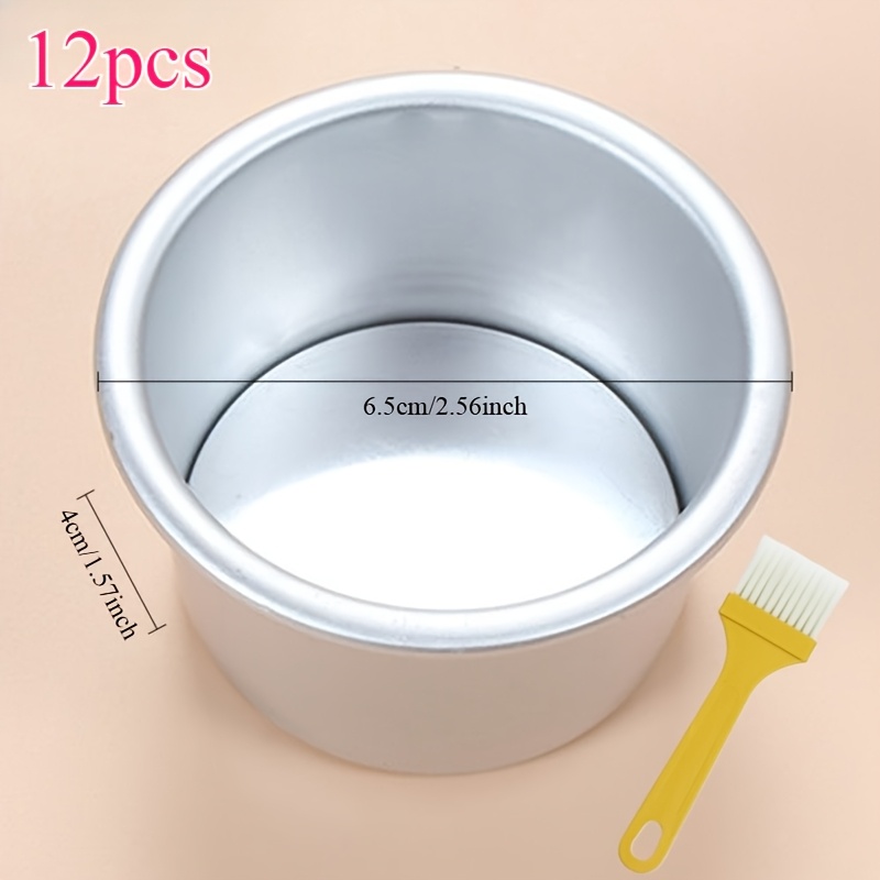 TEMU Moules à gâteau miniatures de 2 pouces avec fonds amovibles, lot de 12 pièces, surface en aluminium antiadhésive, résistants à la chaleur et