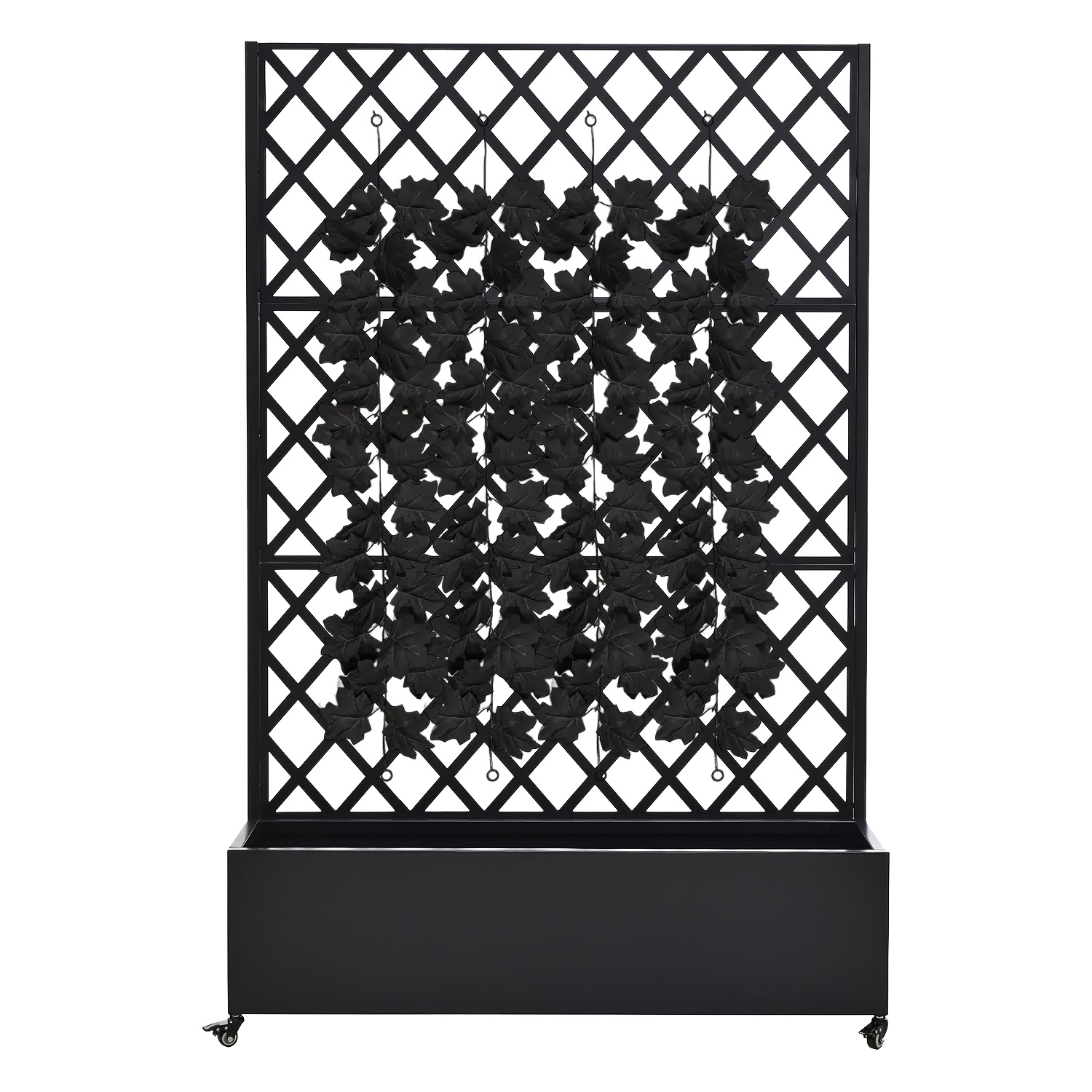 TEMU 4 piezas de enredaderas decorativas de negro - Coronas artificiales de hojas de de 39.37 pulgadas - Vegetación artificial negra para exteriores,