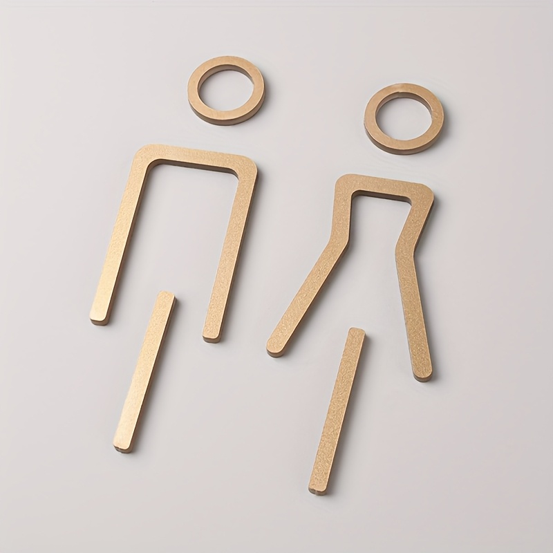1pc Fashionable Black And Golden Toilet Sign - , Suitable For Residential And Commercial Toilets With Touch And Remote Control