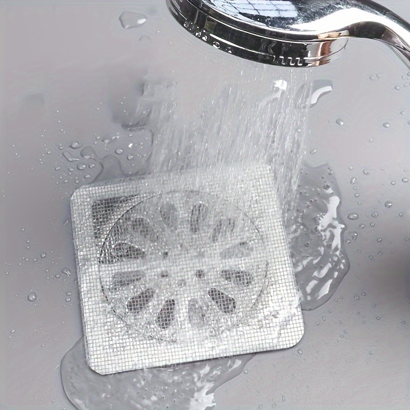 10pcs Pegatinas Autoadhesivas para Recoger Cabello para Ducha, Fregadero de Cocina y Desagües de Baño - Anti-Obstrucción, Cubiertas de Desagüe de Suelo a Prueba de Insectos, Plástico, No Necesita Electricidad, Accesorios de Ducha