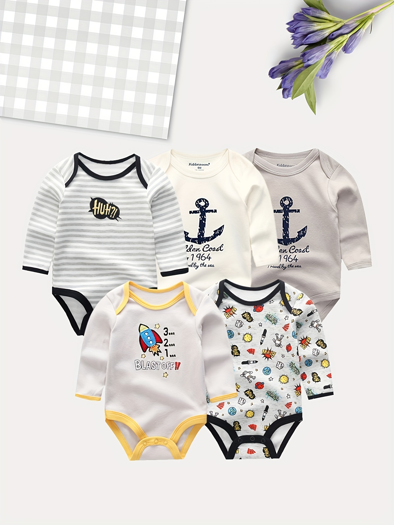 Lot De Bodys/combinaisons M&S Pour Bébé Garçon - Taille Nouveau-né, Occasion Très Bon état, Origine Inde