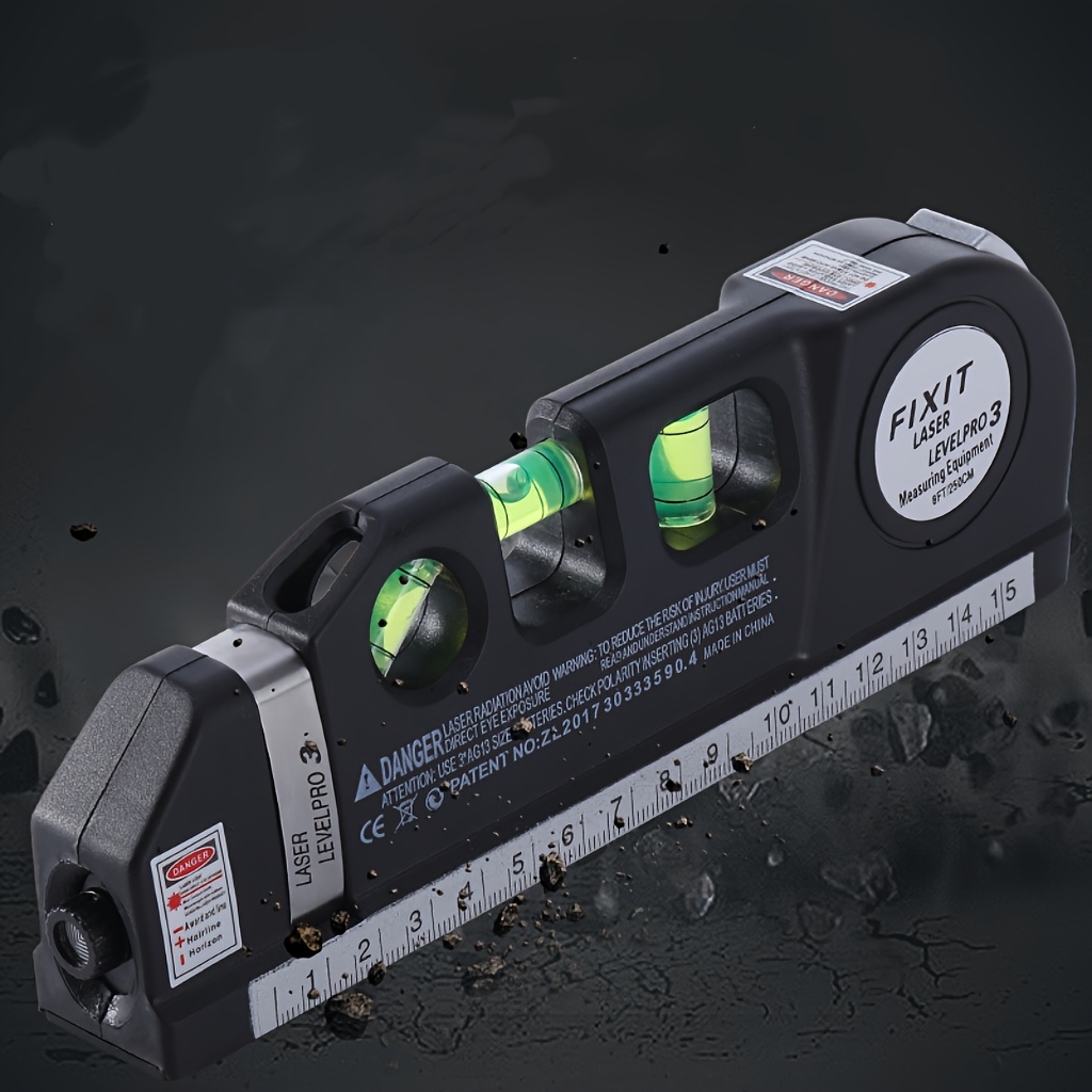 multi functional laser level protractor   right angle line marking tool with bubble vial battery powered for construction carpentry home decoration construction leveling device userfriendly design   details 6