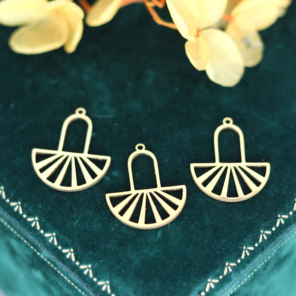 TEMU 3pcs Wholesale Stainless Steel Mini Geometric Charms Pendant Necklace Earrings Bracelets For Jewelry Making