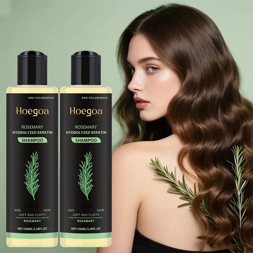 2 bottles rosemary thickening shampoo and strengthens fragile hair contains rosemary extract and vitamin e deep cleaning mild moisturizing plump herbal essence suitable for all hair types