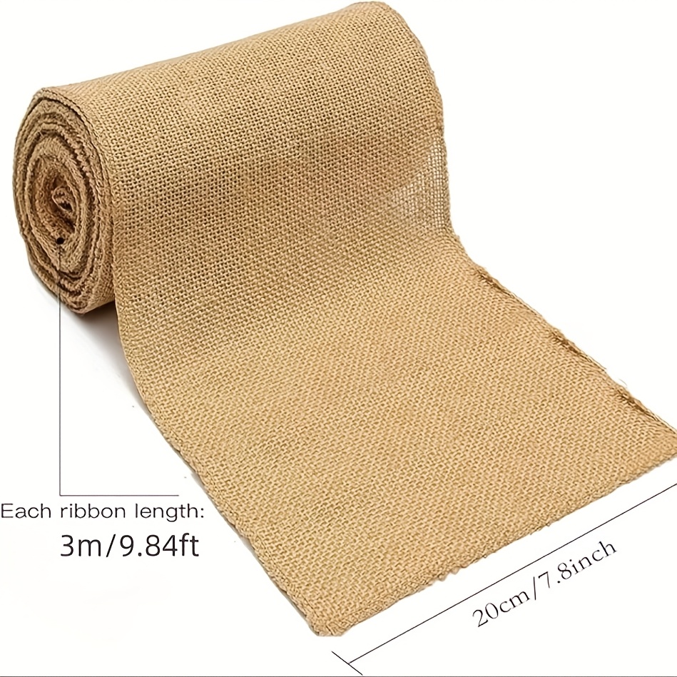 TEMU /15/20 Cm Wide - 3 Meter Long Natural Hessian Brown Burlap Roll - For Crafts, Christmas Tablecloths And Chair Curtains, Wedding Decorations,