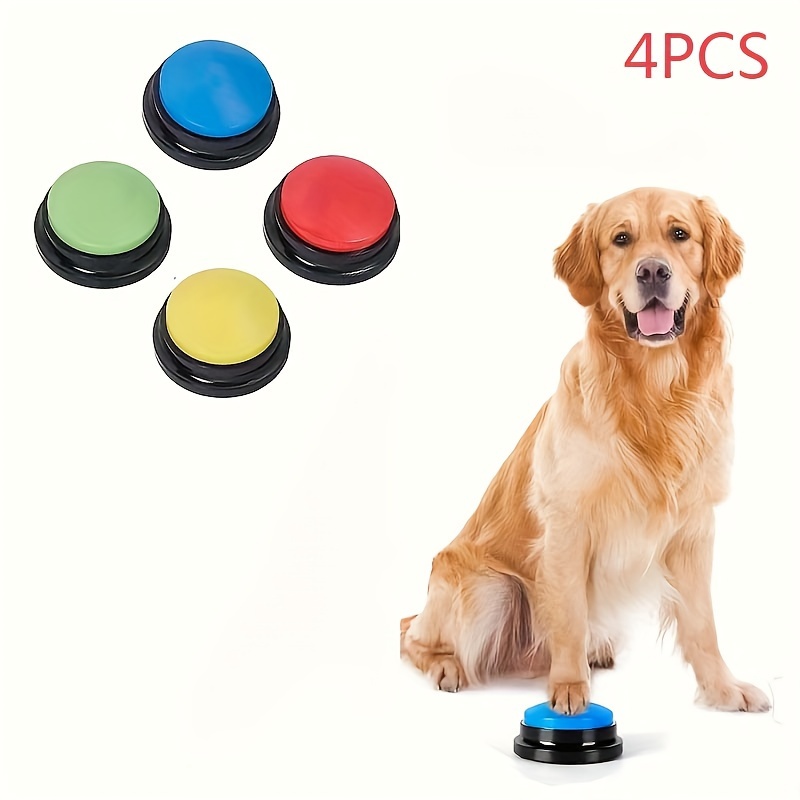 

4-piece Dog Training Recording Buttons - Interactive Talking Toy For Pets, Battery-powered (batteries Not Included)