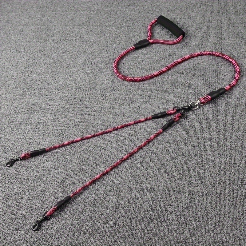 TEMU Guinzaglio per Cani con Motivo Ondulato - in Nylon Staccabile e Anti-Intrecci per Passeggiate con Due Cani