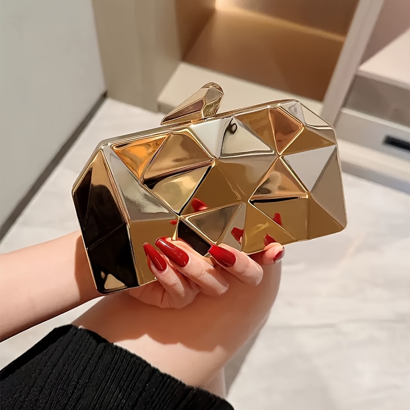 E-shop Neue glänzende Western Abendtasche Metallic Clutch Kleine quadratische Tasche Abendtasche Kleintasche Körperbeutel Hochzeitssaison Tasche Tasche