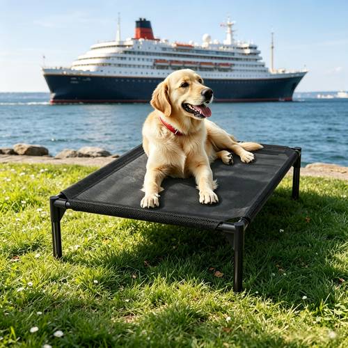 cooling elevated dog bed with breathable mesh raised pet cot portable suitable for small medium dogs sturdy non slip frame washable indoor outdoor assembly for breeds no fill