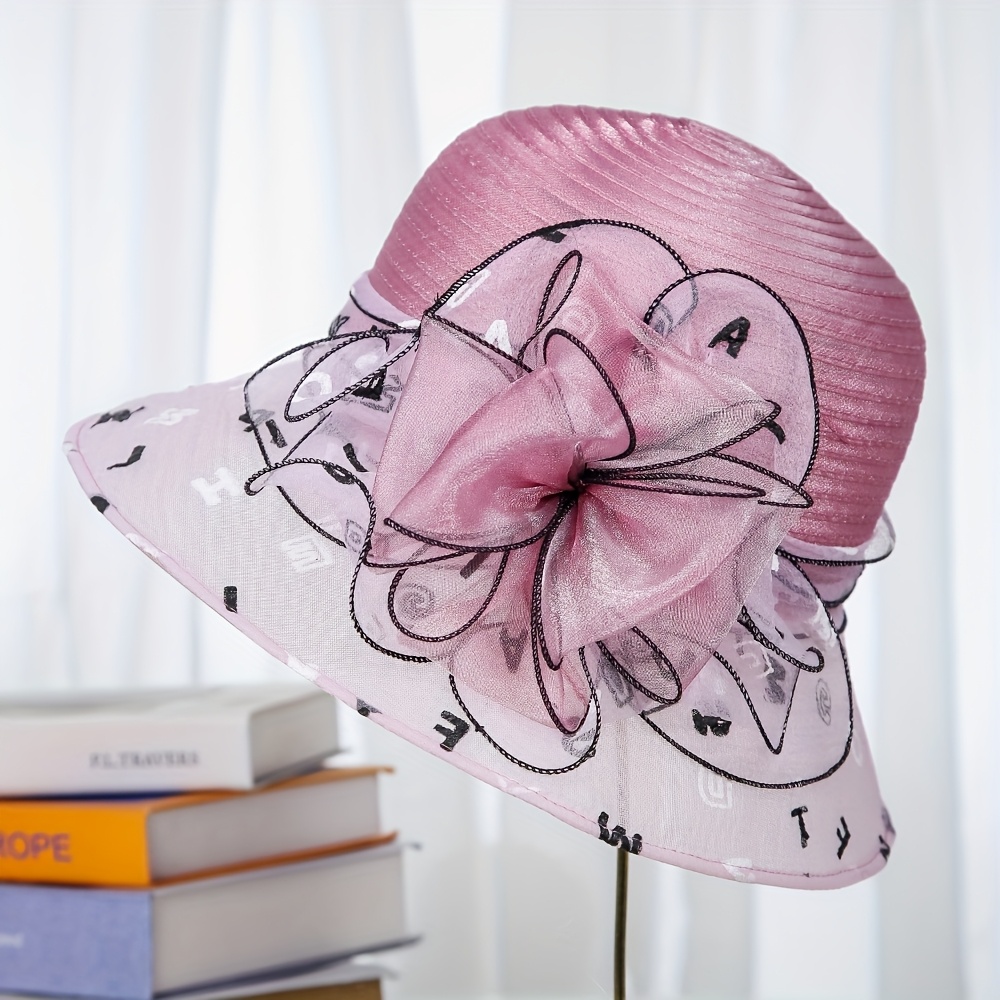 elegant summer bucket hat women breathable organza floral Temu