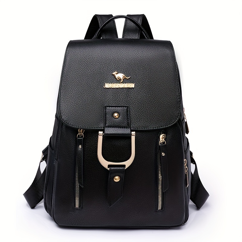 

Fashion Flap Backpack For Women, Anti-theft Commuter Daypack, Casual Pu Leather Travel Schoolbag