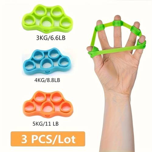 3pcs silicone grip strengthener for finger and wrist exercise finger training and relaxation portable finger extender for hand and finger strength training