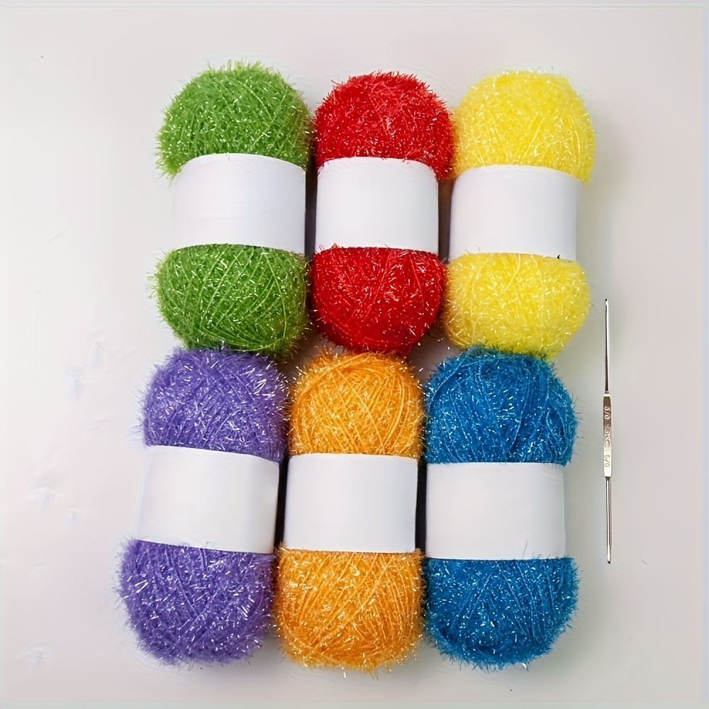 6 Spools Of Yarn In Colors For Dishwashing Brushes, Crochet And Knitting Craft Kits, Art Supplies, Sewing Additions, Red