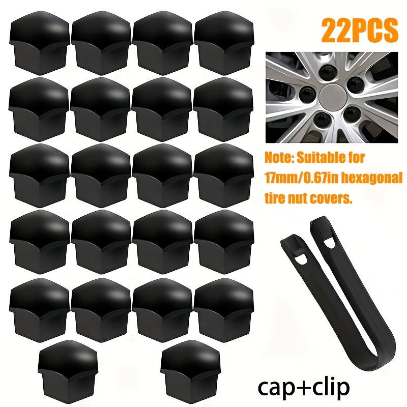 TEMU 22 pezzi Dadi per pneumatici universali, coperture protettive decorative per mozzo ruota da 17 mm con clip staccabili, adatti per decorazione