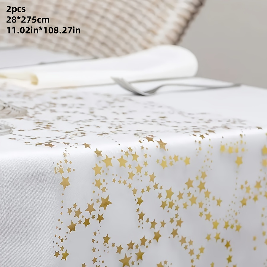 Image of A Decorative Table Runner For The Desktop Featuring A Solid Color With Bronzing, Designed For Modern Outdoor Dining, Suitable For Home Tables , Parties, Birthdays, Christmas, Halloween