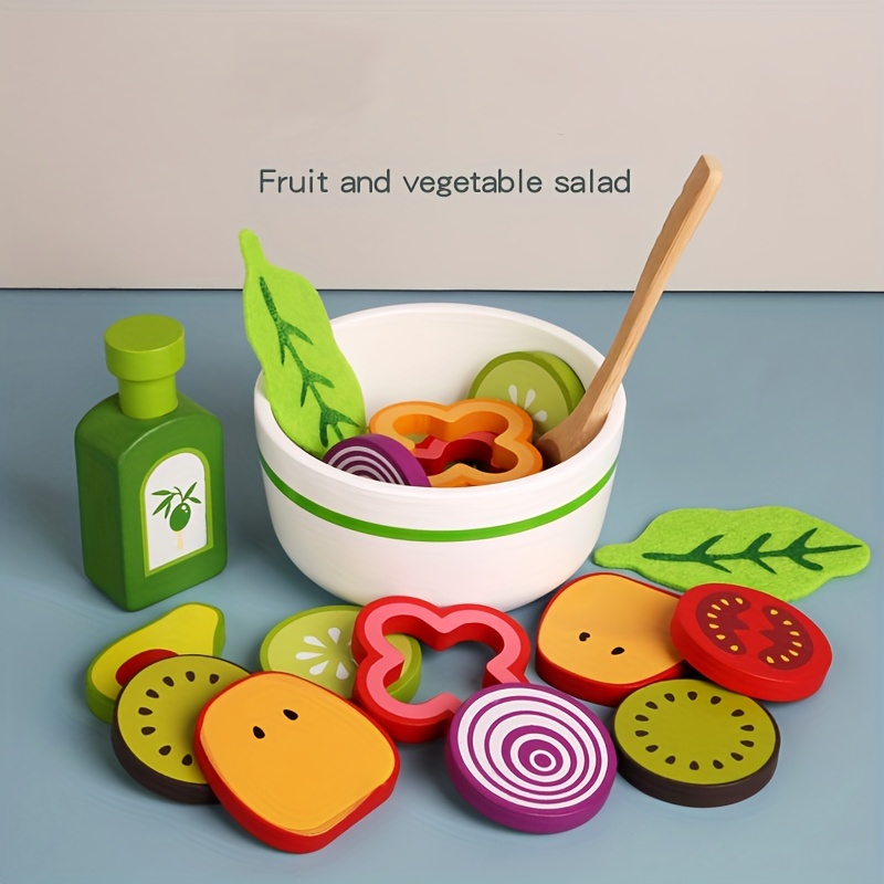 

Wooden Pretend And Vegetable Salad Kitchen Toy, Kitchen , Fun Parent- Interactive , Easter ,