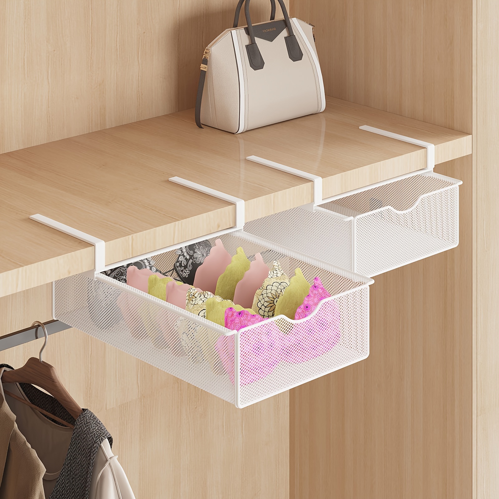 

Under-hanging Drawer Box Punch-free Iron Underwear Socks Storage Rack Pull-out Clothing Organization