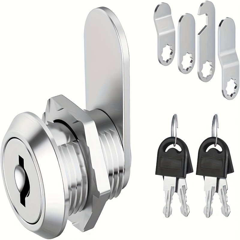 1 set with 4 keys and 4 different lock plates durable and reliable cam lock   for securing doors cabinets mailboxes and drawers size 16mm cabinet lock locker lock mailbox lock   furniture lock for cabinets and cabinet doors