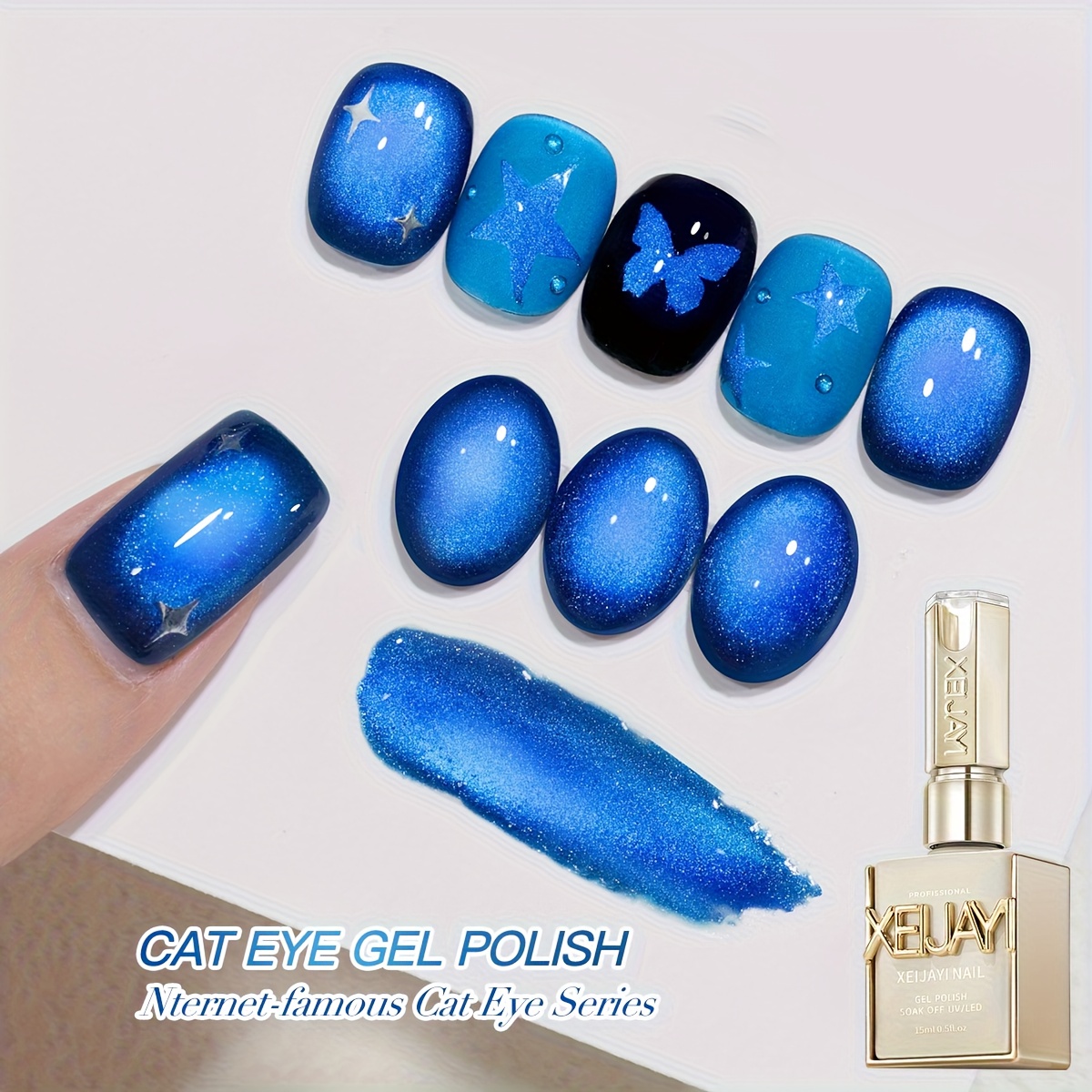 TEMU Xeijayi Dopamine 06-autumn Winter Trend Super Magnetic Gel Nail Polish, Alcohol-free, Sparkling, Salon Art Design Diy Nail Art
