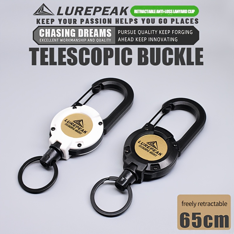 TEMU 2pcs/set, High Elastic Anti-lost , Lure Clamp , Fishing Gear Retractable , Multifunctional Portable Hanging Hook, Retractable Steel Wire Rope