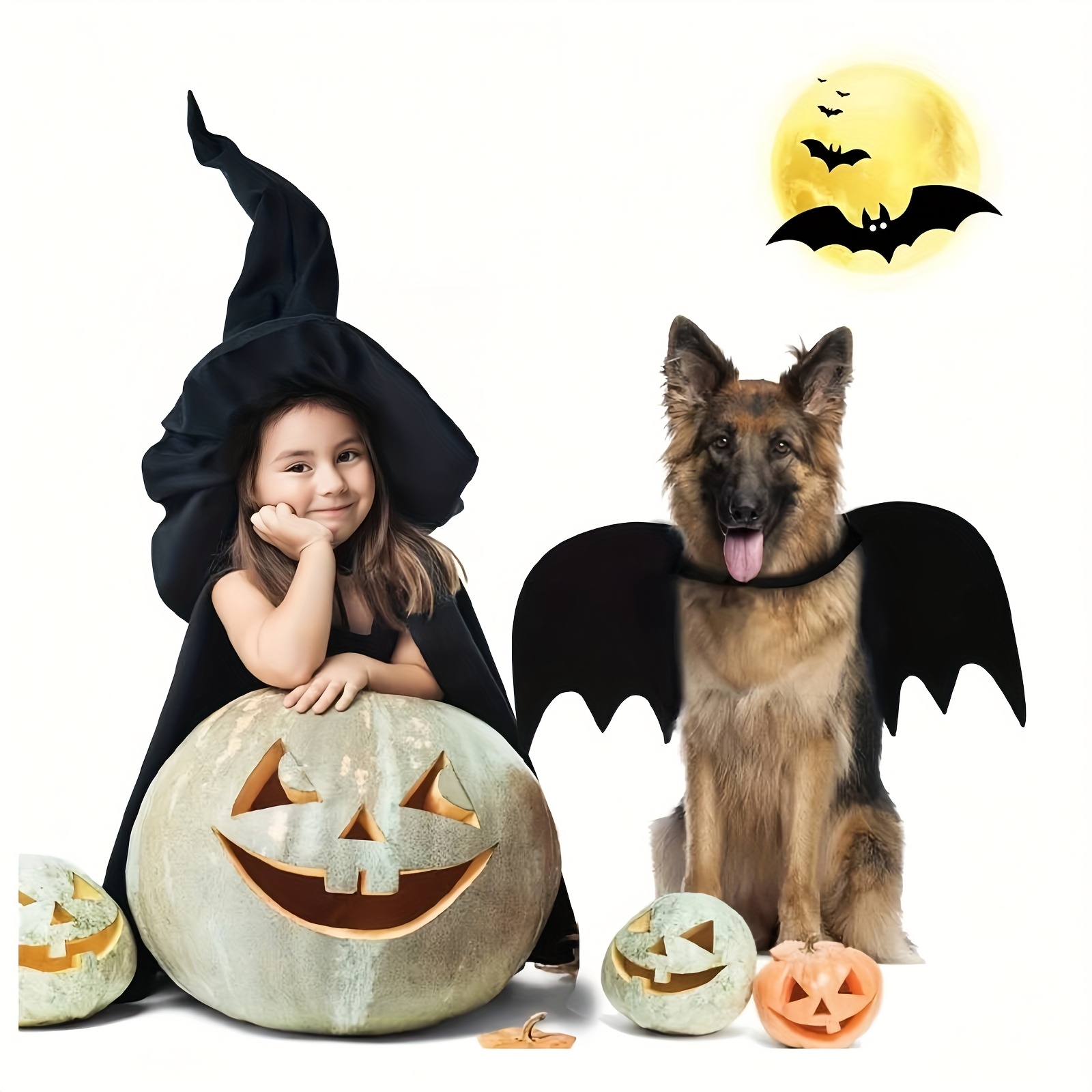 Adjustable Black Bat Wings Soft Polyester Halloween Pet Costume, Perfect for Cats and Small Dogs, Ideal for Role-Playing and Dress-Up Fun