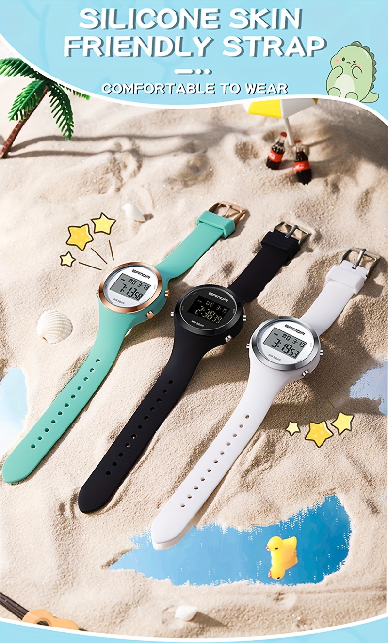 Orologio Digitale Al Quarzo Da Uomo, Con Sveglia, Data E LED, Cinturino In Resina, Sportivo, Cassa 50 Mm