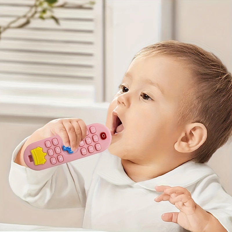 

1pc Remote Control Toy Grip Training Silicone Toy, Creative Phone Shape, Holiday Gift For Babies