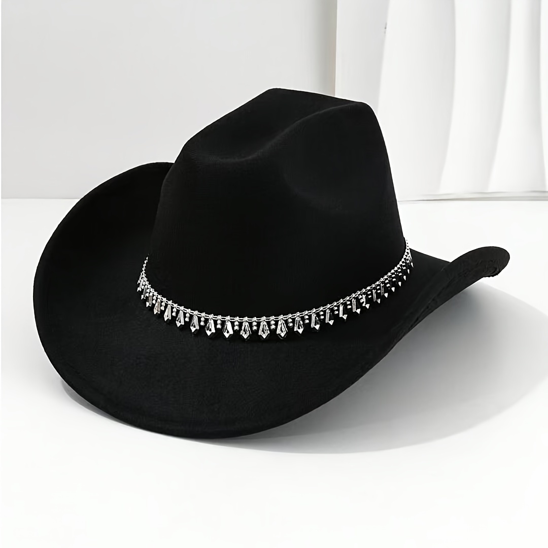 TEMU [] versátil de moda de para mujer, de una línea con diamantes de , cinturón de cadena decorativo superior, sombrero de de moda, sombrero unisex
