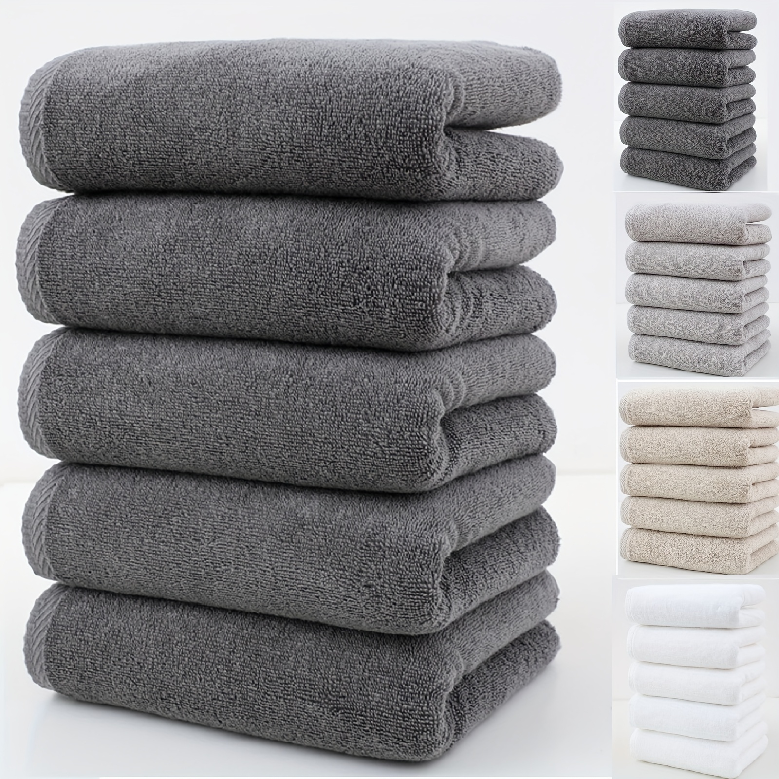 

10pcs Cotton Bath Shower Towel Hand Towel, Large Face Towel, Super Soft Comfortable, Fast Drying , Strong Water Absorption, Care And Dry Hair Towel, Perfectly For Home, Gyms Hotels Spas, , 31x14in